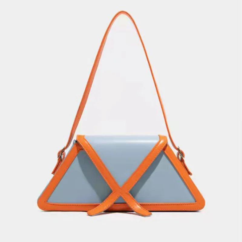 Panelled Trapezoid Shoulder Bag
