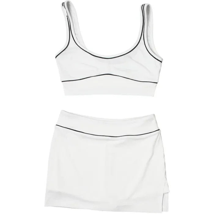 2 Piece Set Women Fashion Streetwear Outfits Sexy Hot Girl Short Tank Top & Wrap Hip Mini Skirt Sports Casual Suit 2025 Summer