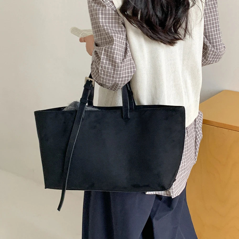 Large Capacity PU Leather Casual Soft Tote Bag for Women