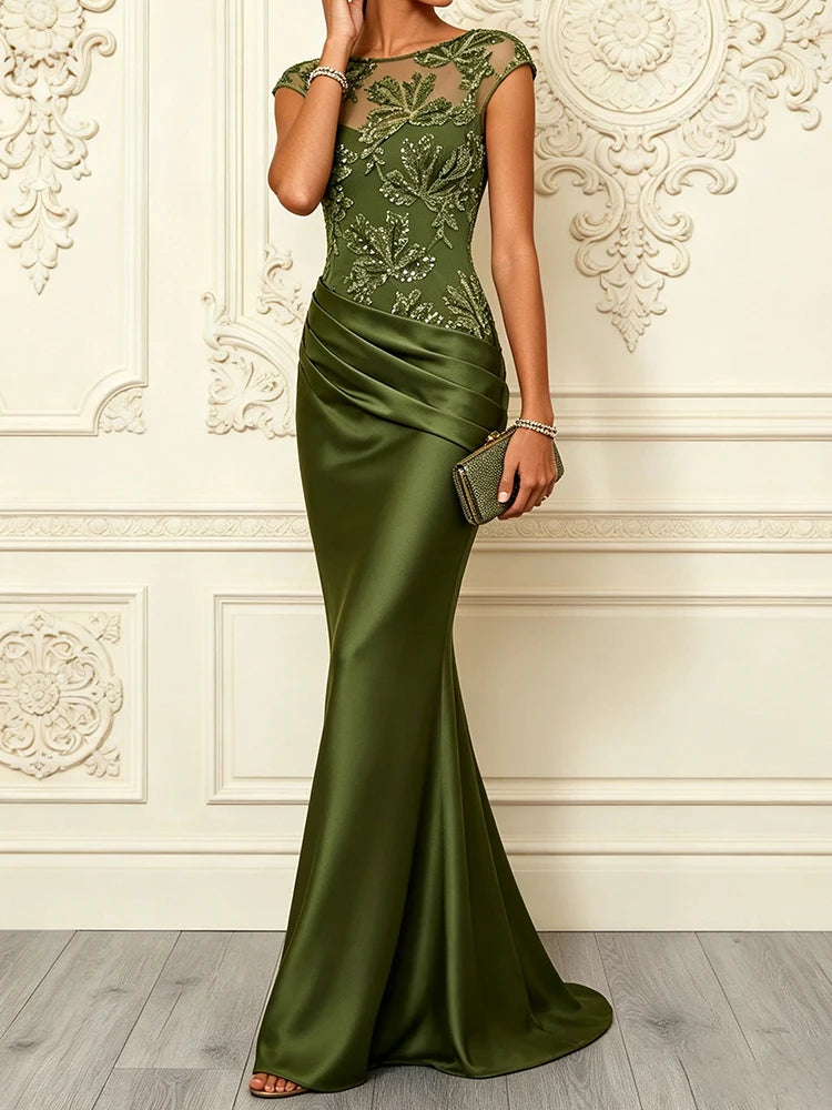 Elegant Patchwork Sleeveless Summer Maxi Dress for Women