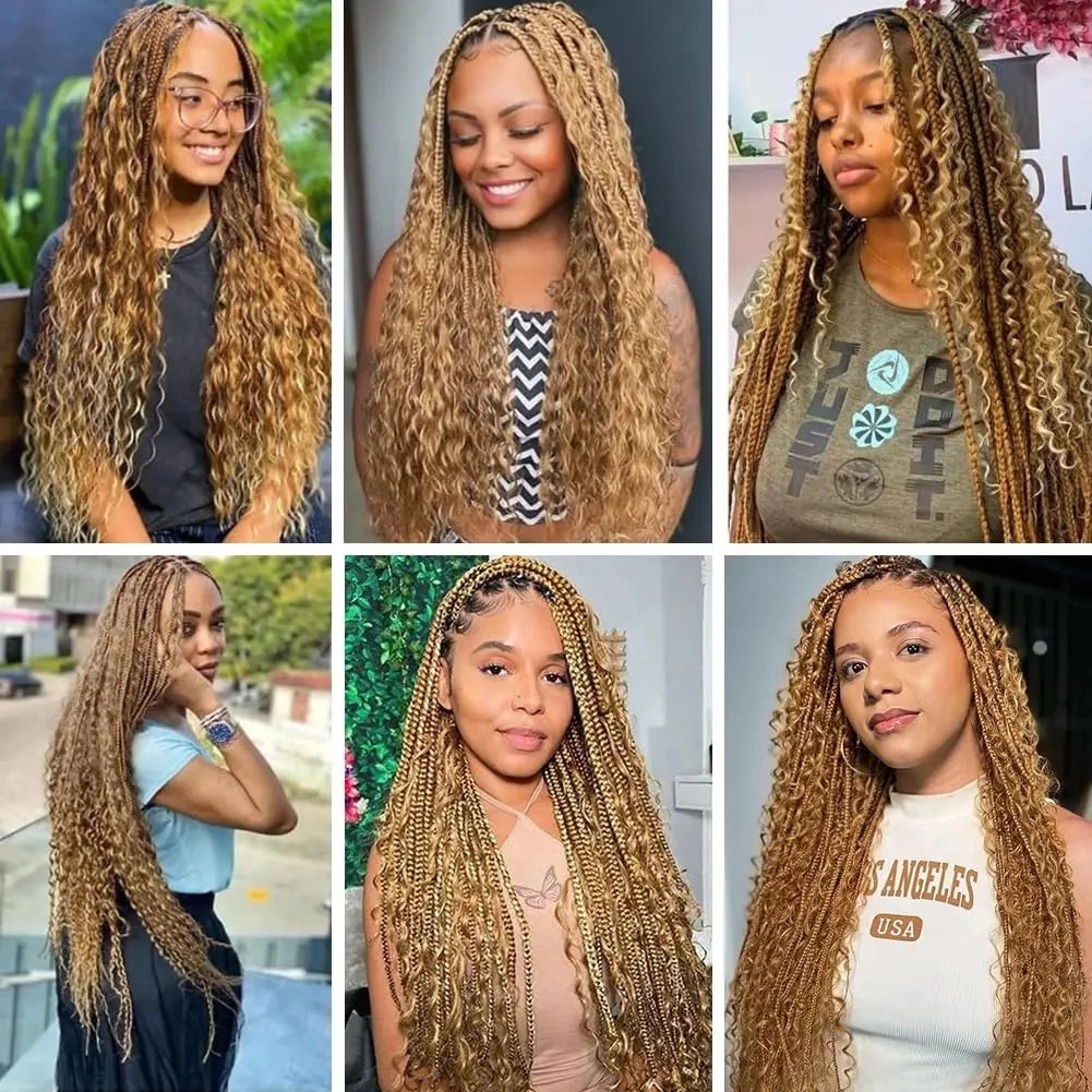 Ombre Deep Wave Human Hair Braiding Extensions for Women