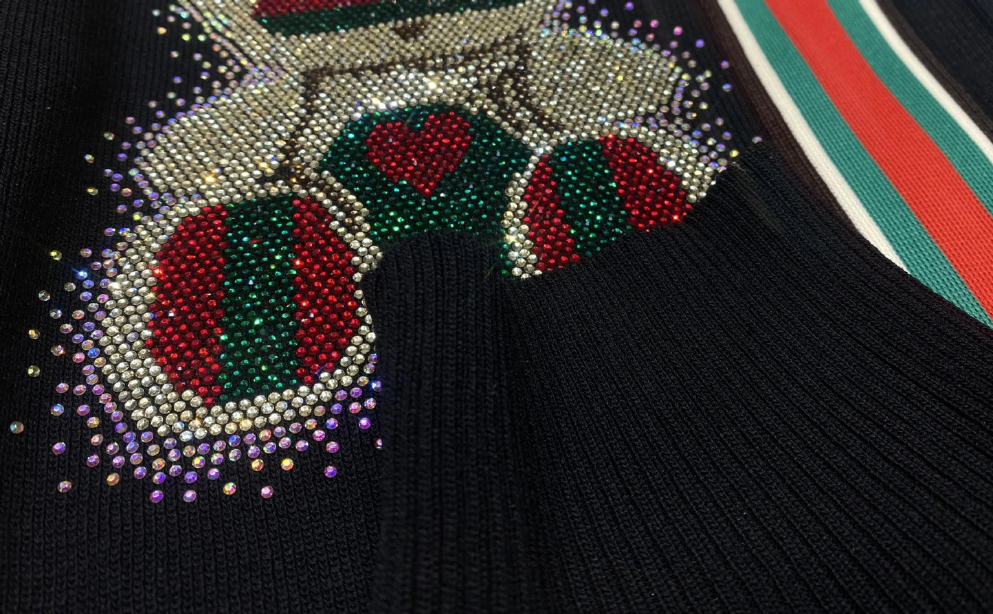 Fashion Bear Diamonds Side Stripe Pant Sets Women Autumn Tracksuit Zipper Sweater Loose Casual Two Piece Sets Womens Outifits