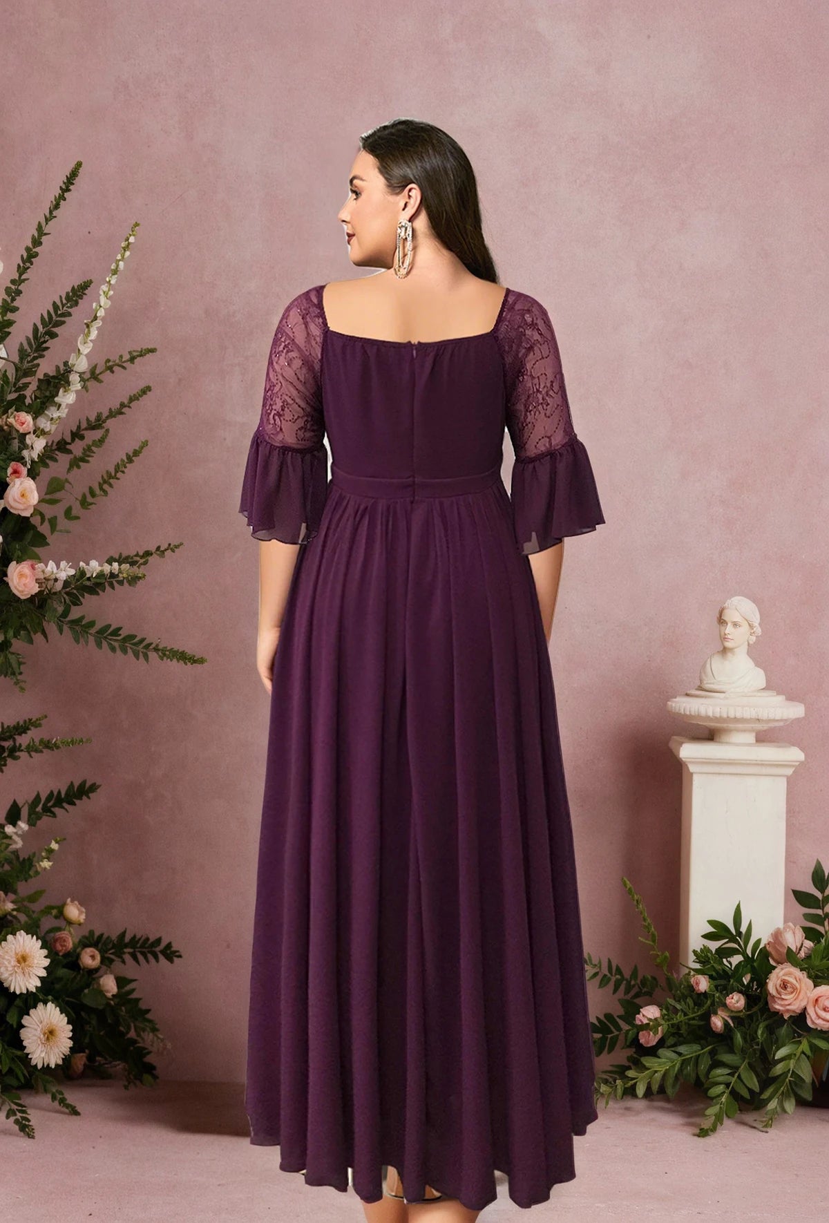 Crushed Diamond Lace Maxi Dress