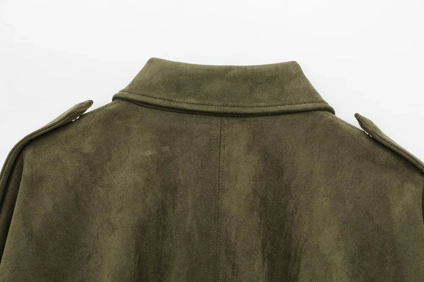 Retro Suede with Zipper Short Jacket Set for Women