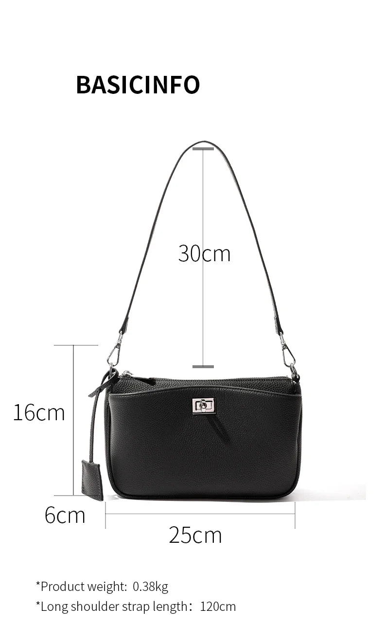 Women Cow Real Leather Shoulder Bags Ladies Natural Cowhide Fashion Retro Handbags Female Designer Luxury Crossbody Bag for Lady