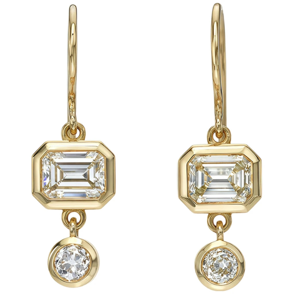 Moissanite Sterling Silver Hoop Earrings