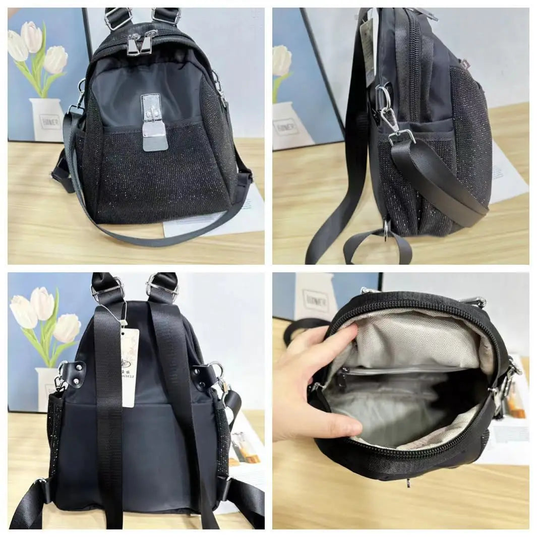 New Diamond-encrusted Backpack Fashionable Women’s Diamond-encrusted Backpack Fashionable Diamond-encrusted Shiny Backpack