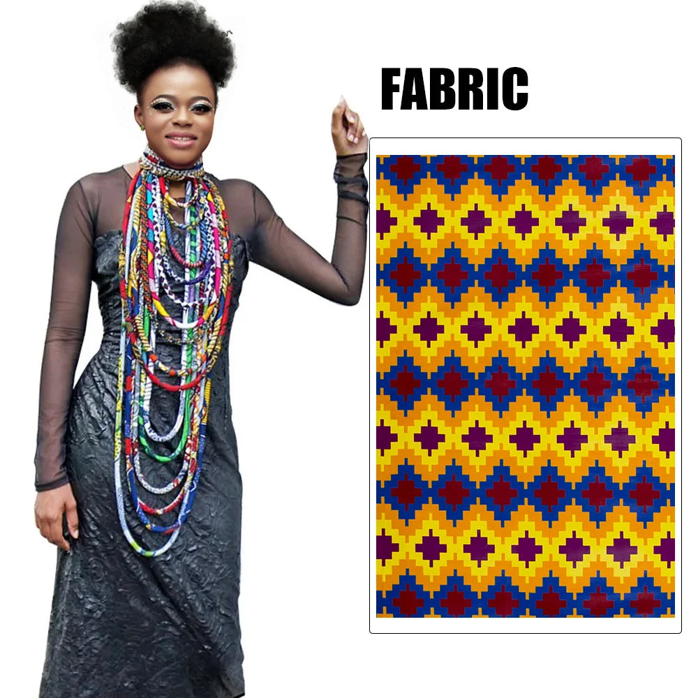 Colorful Ankara Wax Print Statement Necklace for Women