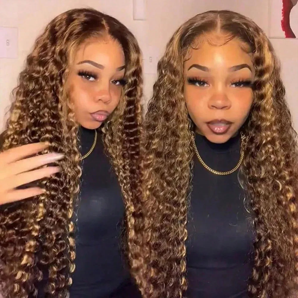 Highlight Human Deep Wave Lace Front Remy Wig For Women