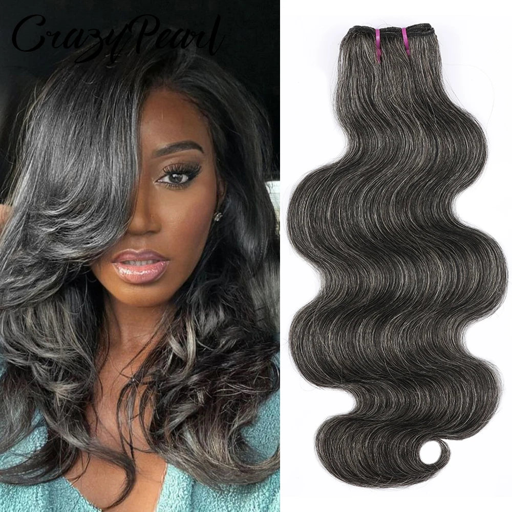 Salt And Pepper Body Wave Human Hair Bundles for Women