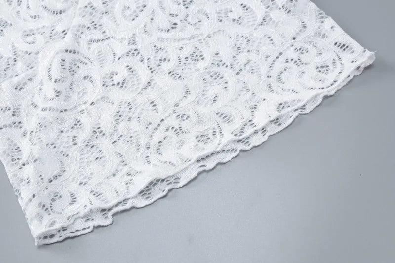 Aesthetic Lace Top Women Sexy Clothing See Through Deep V Neck Flared Long Sleeve T Shirts Party Clothes Clubwear