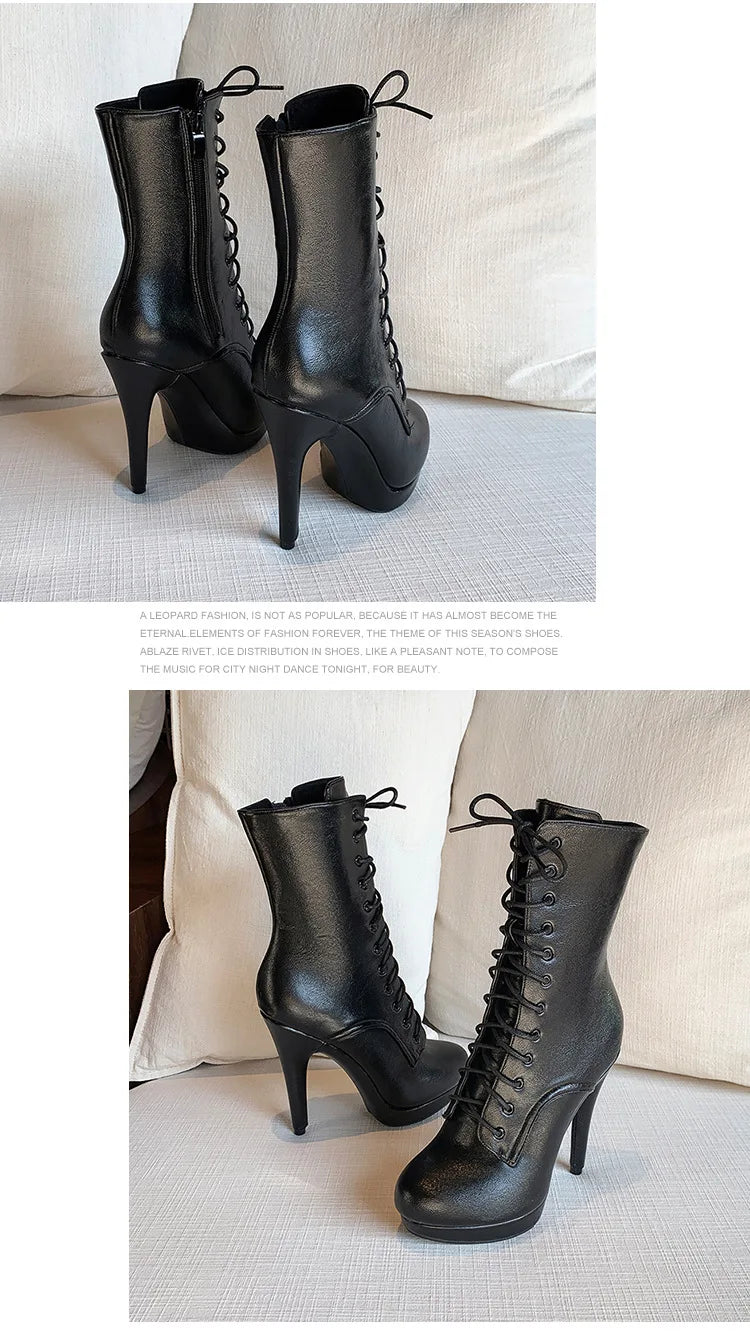 Elegant Matte Finish Round Toe Ankle Boots for Women