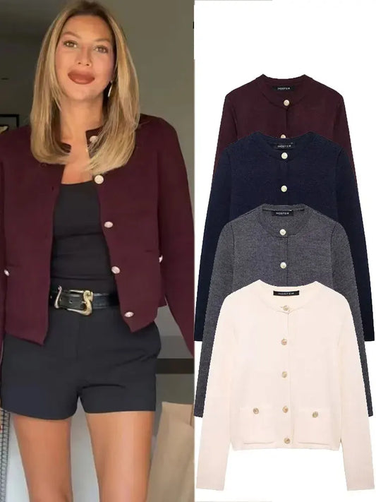 Slim Button Knitted Winter Cardigan