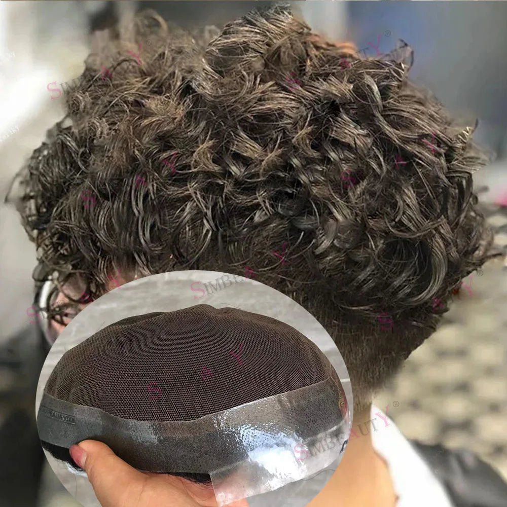 Breathable Lace Front Human Hair Replacement Toupee for Men