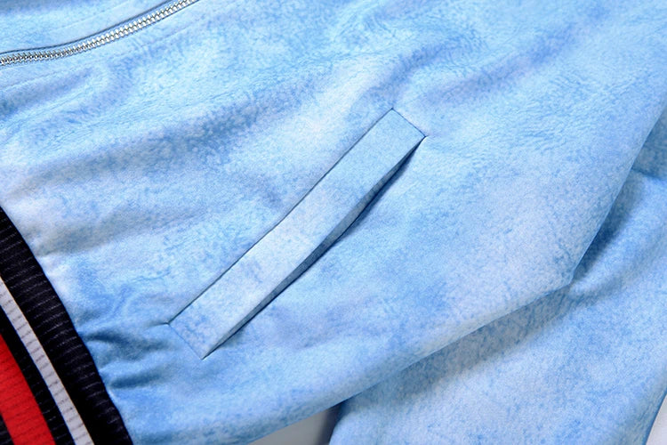 Panelled Stripe Zip Up Coat Tracksuit