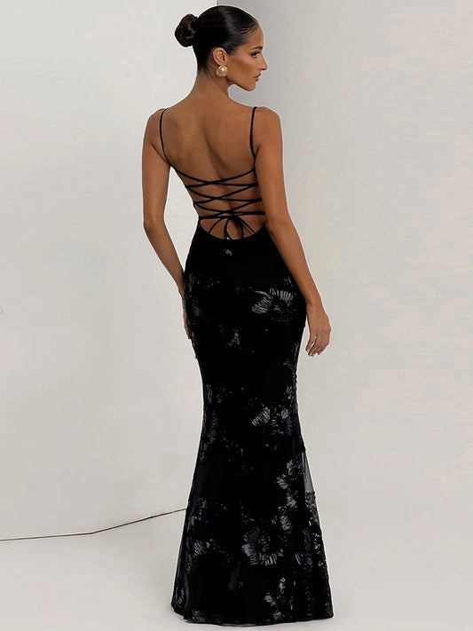 Backless Bandage Maxi Dress