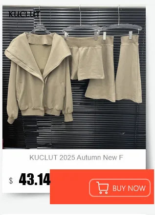 KUCLUT 2025 Autumn New Style Fashion Suit For Women Niche Patchwork Plaid Short Jacket mini Skirt Two-Piece Set Female 1A1237