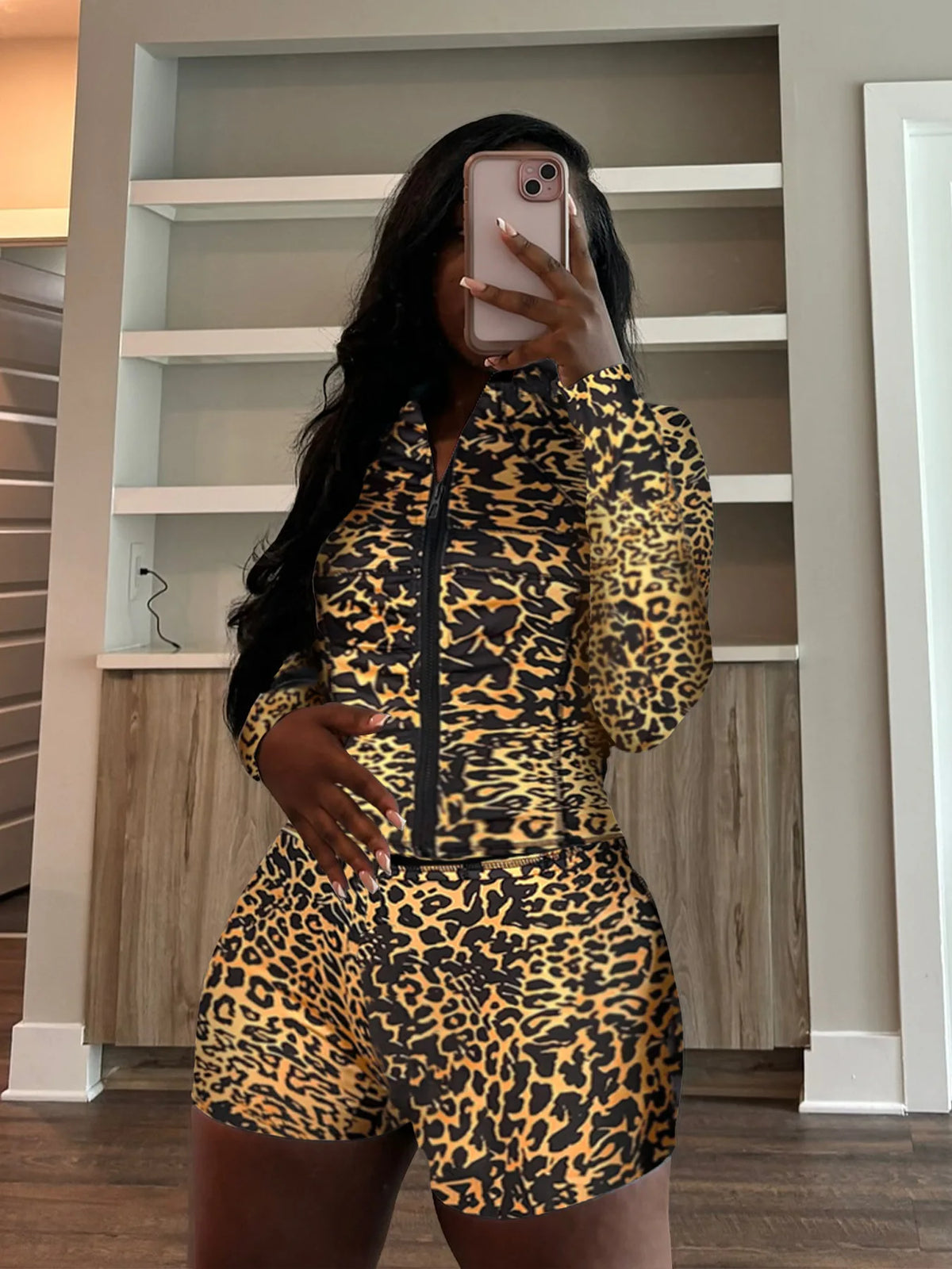 Slim Fit Sporty Two Piece Shorts Matching Set for Women