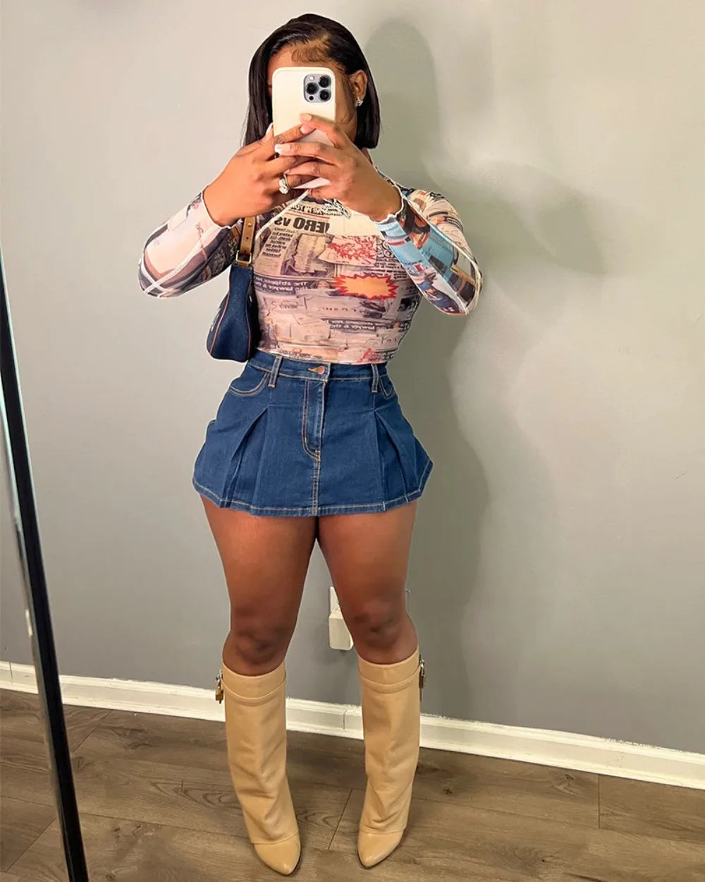 FAGADOER Y2k Denim Shorts Women Pleated Skirt Shorts Summer Stretchy Casual Shorts Retro 90s Fashion Streetwear Short Pants