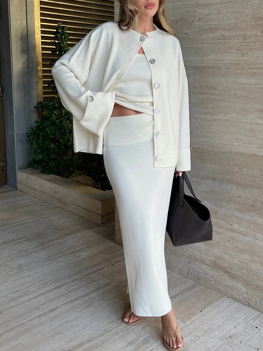 Three-Piece Knit Set Ensemble