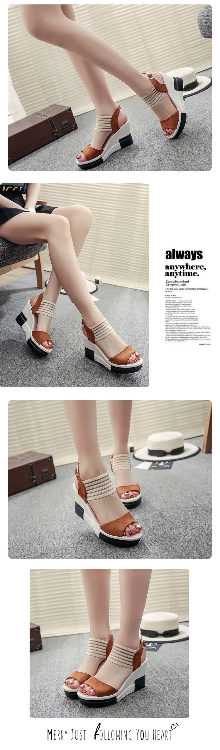 Air Mesh Platform Wedge Sandals