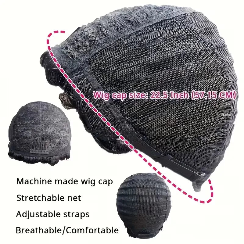 Tangle Free Soft Cap Brazilian Curly Pixie Cut Wig for Women