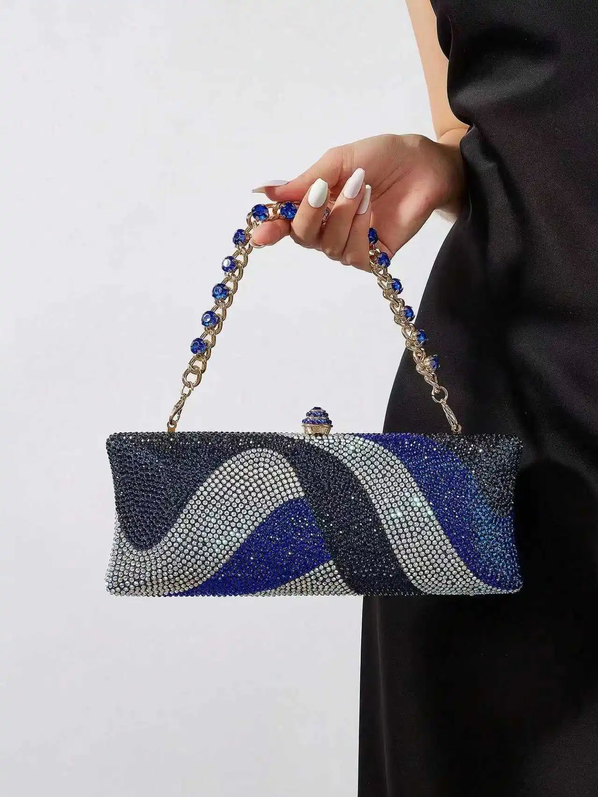 Rhinestone Beaded Crossbody Clutch