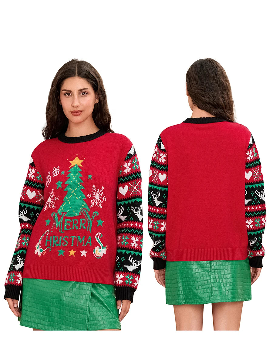 Women'S Loose Orange Sweater Long Sleeved Round Neck Gradient Printed Pullover  Versatile Top For Autumn and Winter