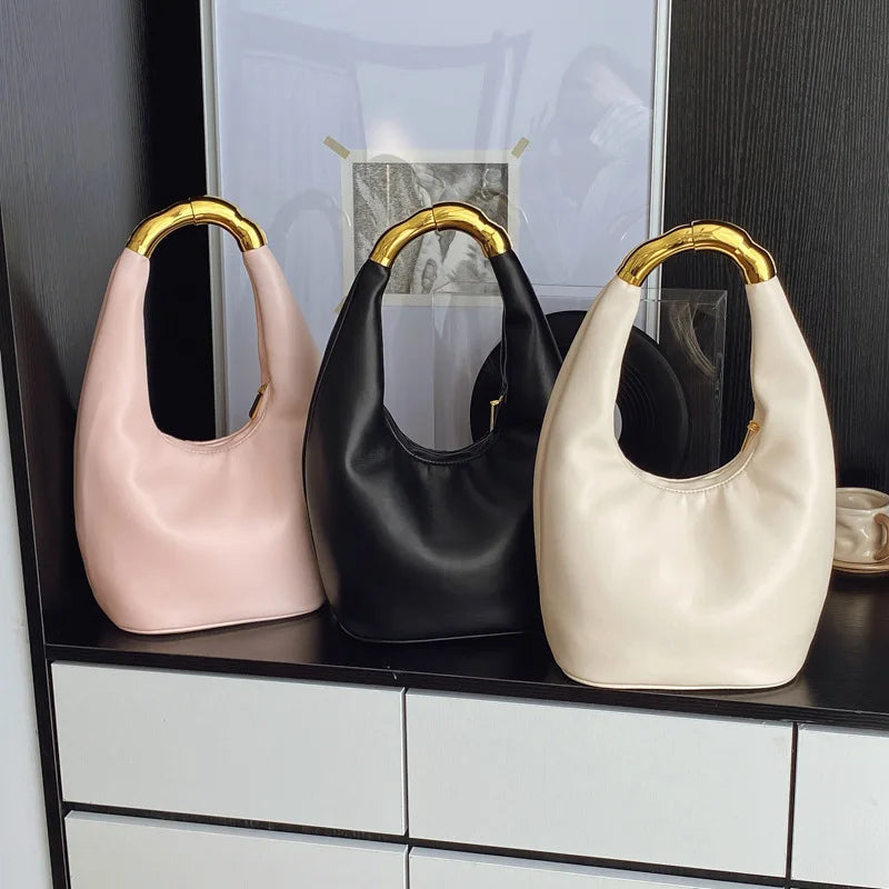 Soft Leather Top Handle Tote Bag