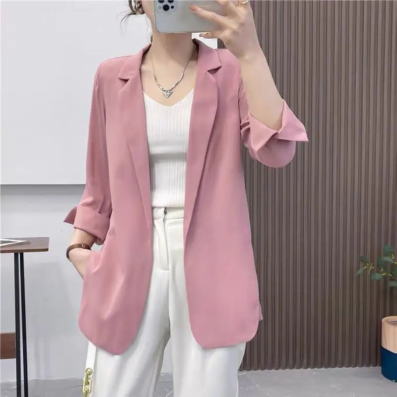 Purple Blazers Jacket for Women Fall Outfits Korean Long Trend Clothing Casual Women's Blazer Suits Tailoring 2025 Spring Coats