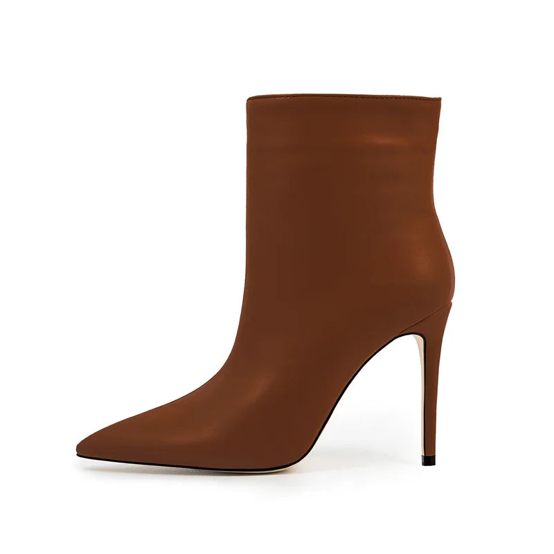 Pointed Toe Zipper Retro Stone Pattern Ankle Boots For Women