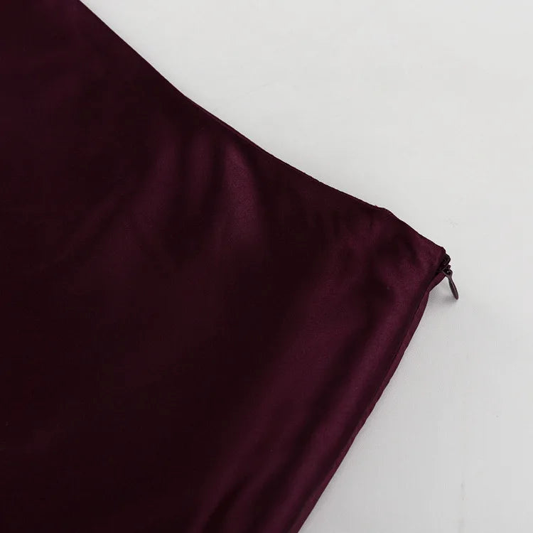 Draped Satin Maxi Skirt