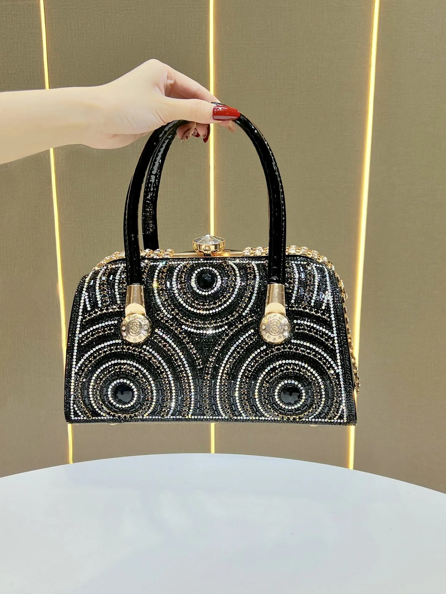 New Dinner Handbag Luxury Brand Diamond-encrusted Sparkling Dinner Party Handbag Fashion Trend Women's Shoulder Crossbody Bag