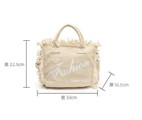 Fashionable leopard print single shoulder beach bag new trend casual commuting crossbody bag tassel design versatile women's bag