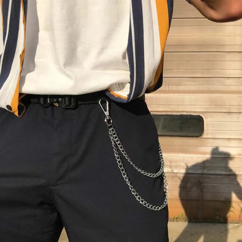 Punk Double Layer Silver Waist Chain
