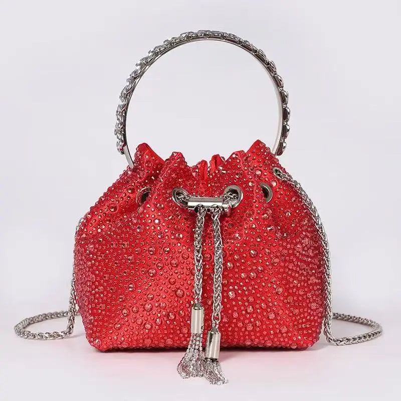 Luxury Designer Women's Handbag Crystal Shiny Rhinestones Diamond Evening Bag Wedding Party Clutch Purse Shoulder Crossbody Bag