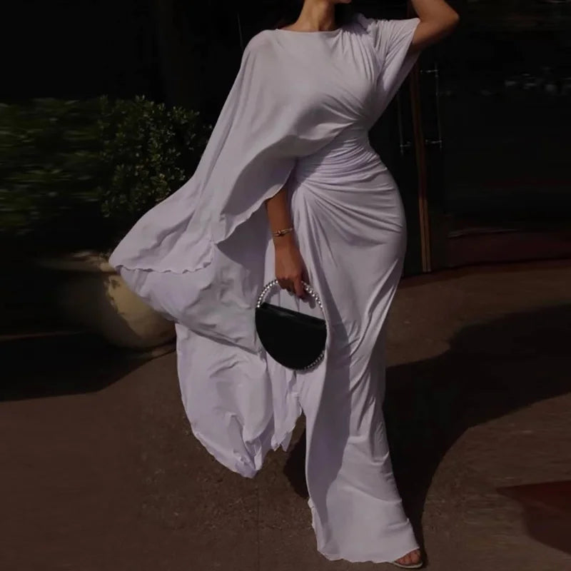Elegant Patchwork Ankle Length Maxi Dress for Women