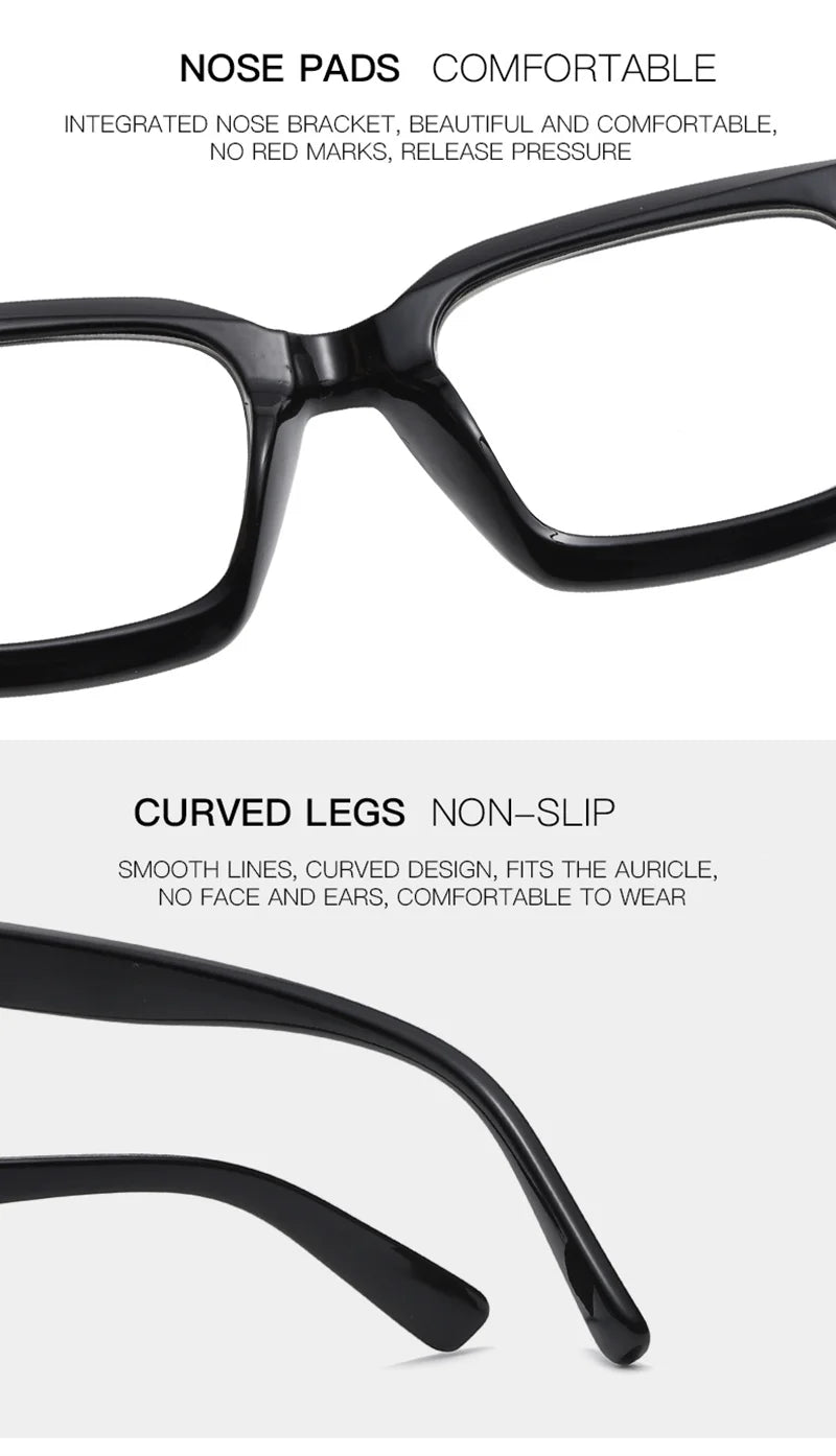 Oversized Square Reading Glasses With Plastic Frames for Women