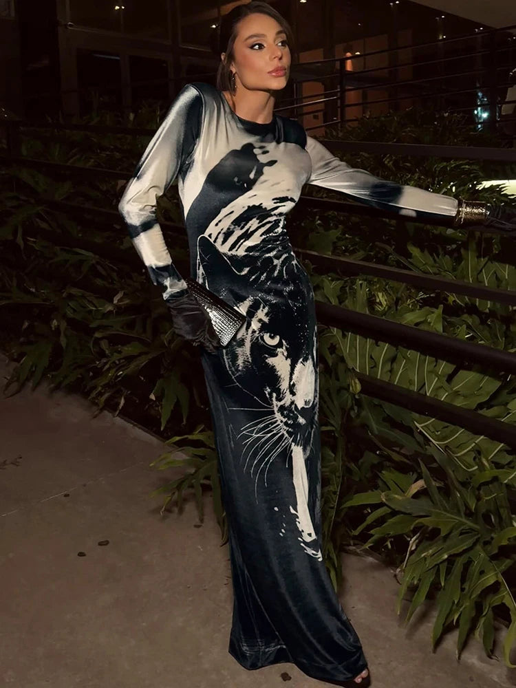 Tiger Print Maxi Dress