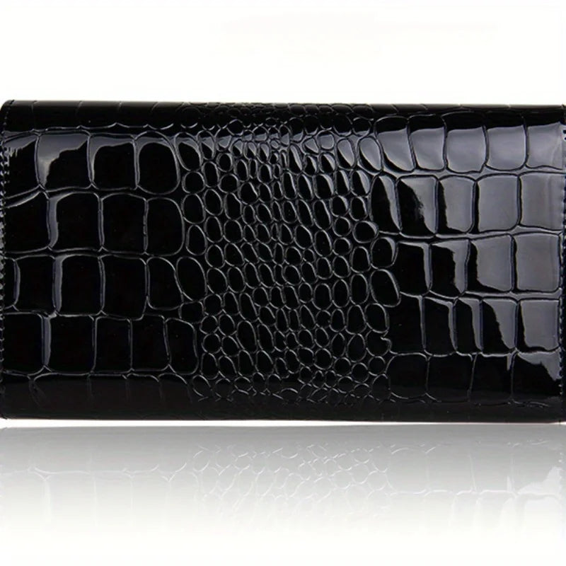 Large Capacity Patent Leather Chain Clutch Bag for Women