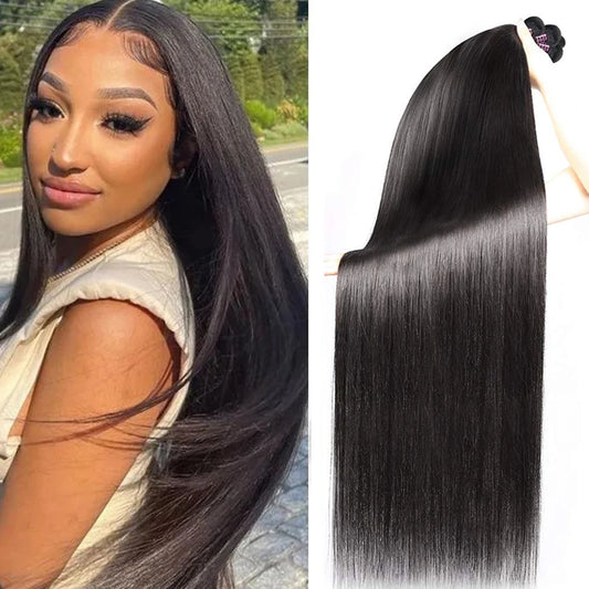 Bone Straight Brazilian Remy Hair Double Weft Bundles for Women