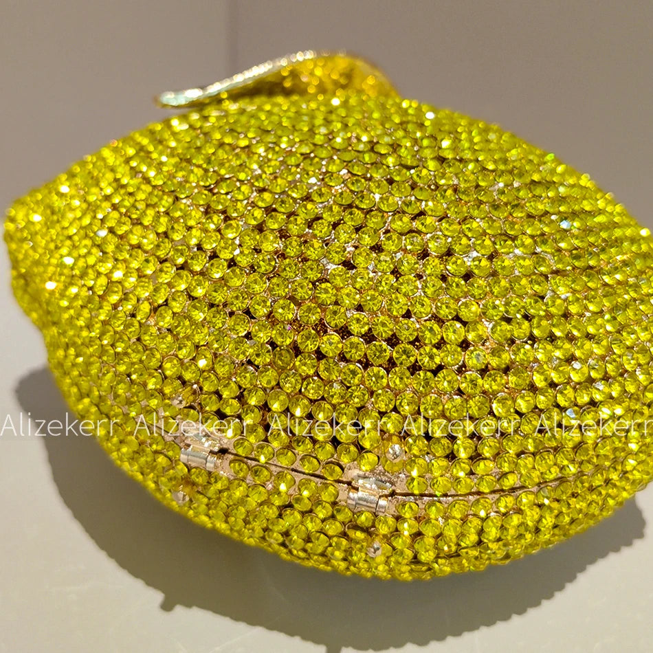 Elegant Lemon Shaped Diamond Evening Bag for Women