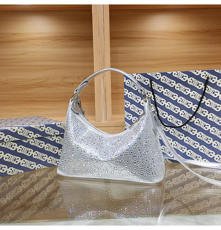 Large Capacity Rhinestone Evening Handbag for Women