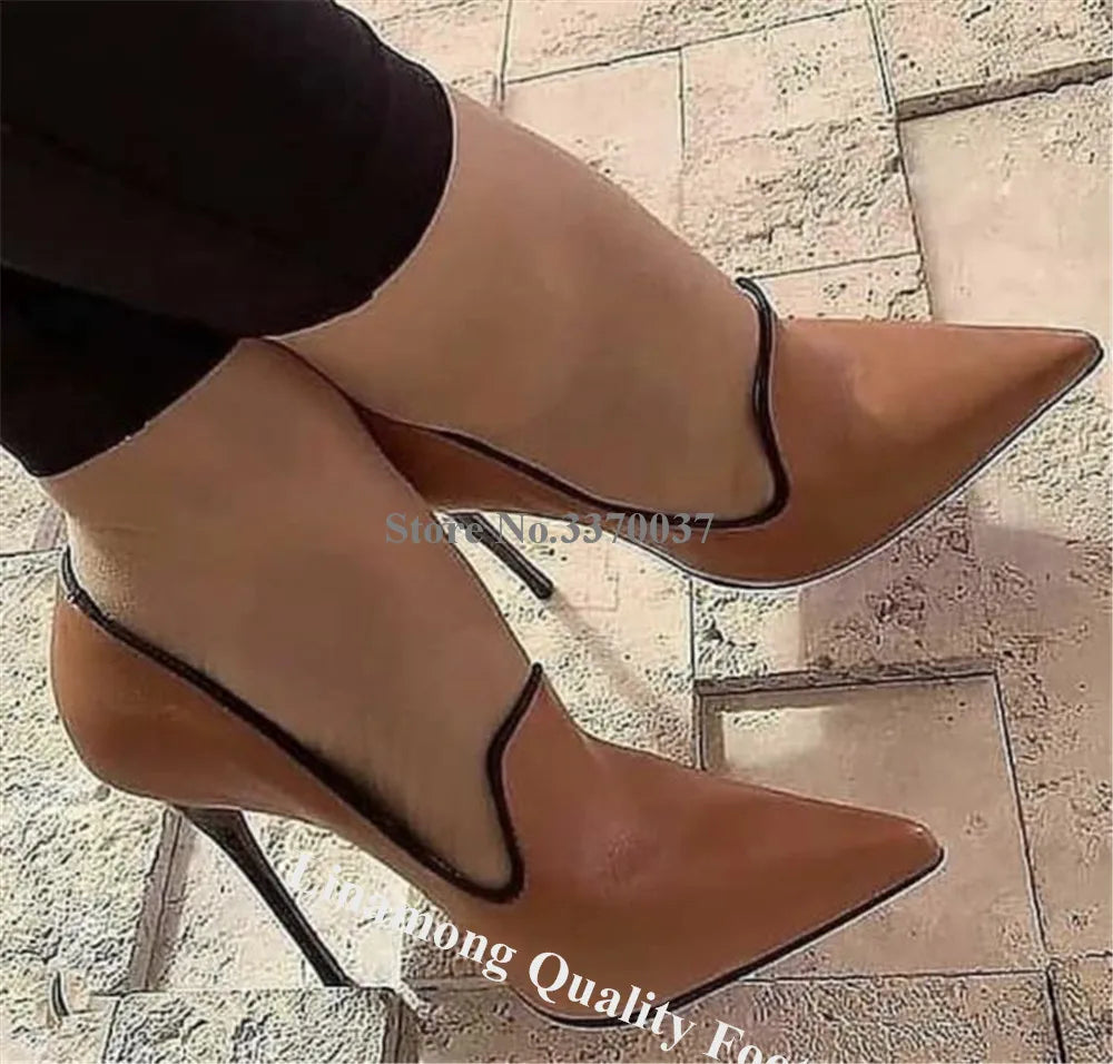 Brown Suede Pointed Toe Stilettos