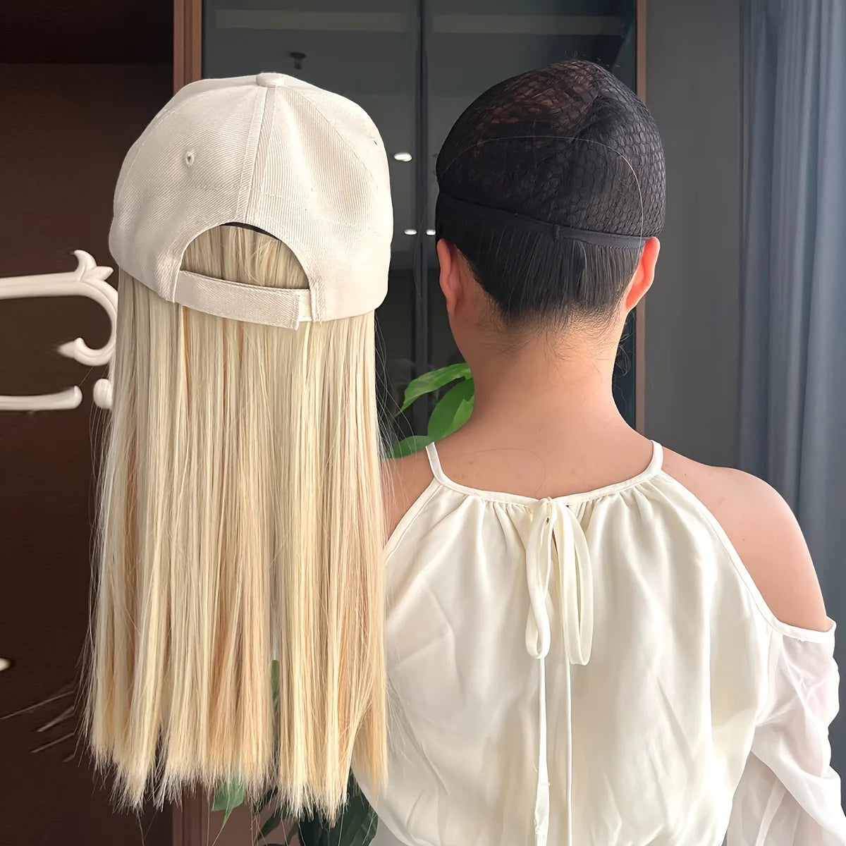 Long Straight Synthetic Bucket Hat Wig