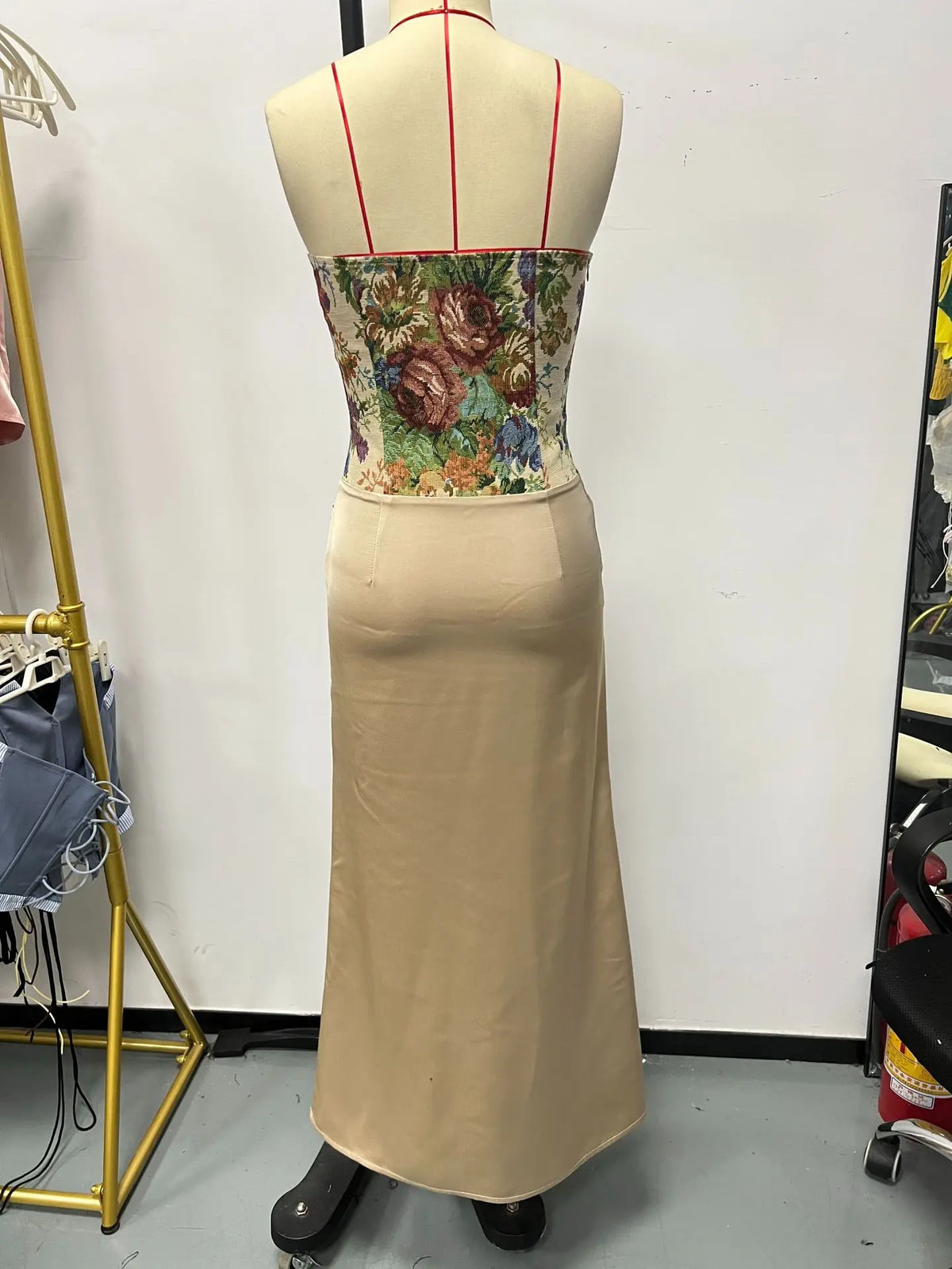 Elegant Strapless African Dashiki Maxi Dress for Women