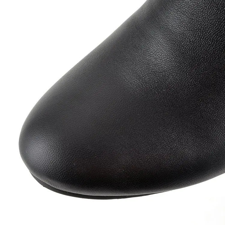 Pointed Toe Platform Square Heel Knee High Boots for Women