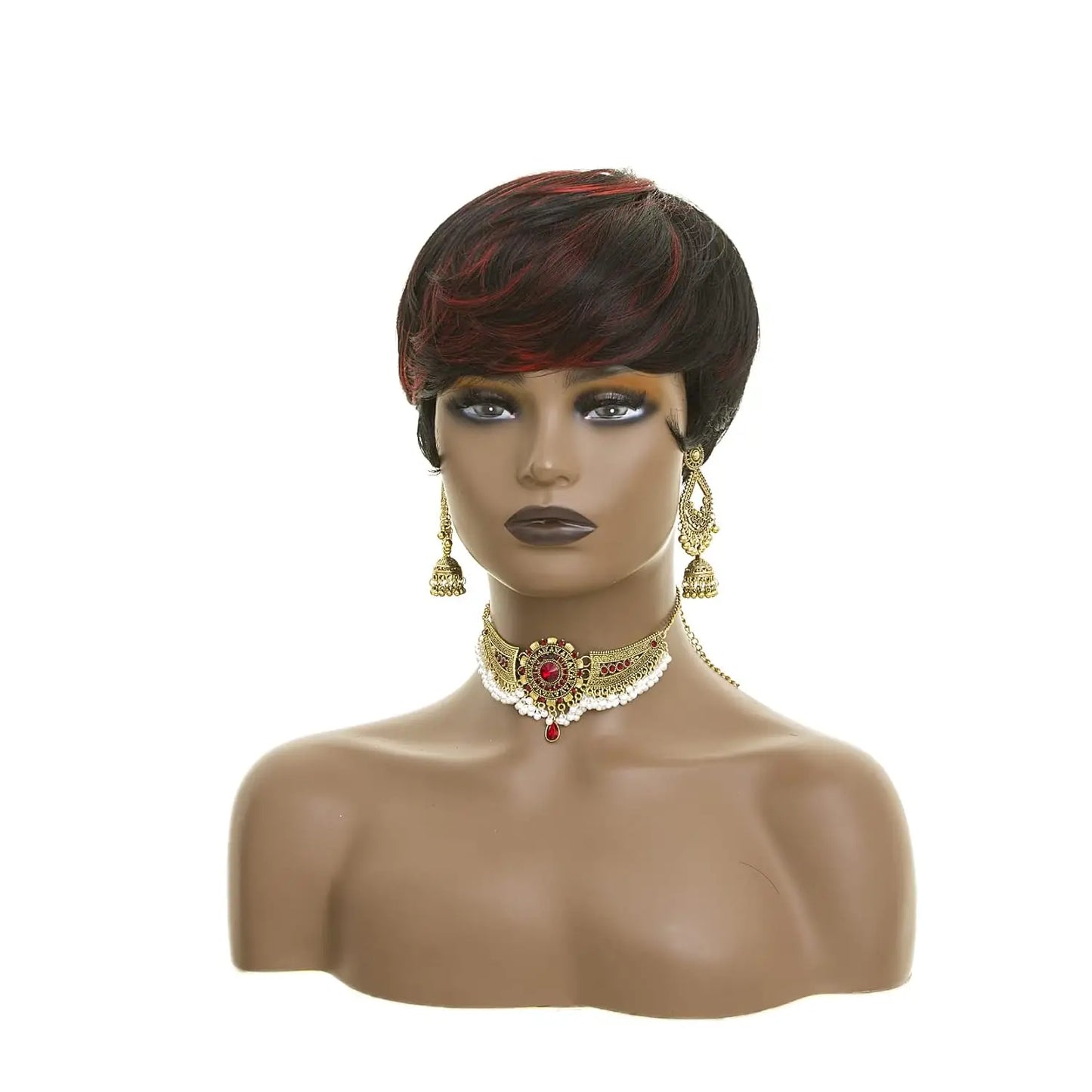 Natural Short Pixie Cut Ombre Heat Styleable Wig For Women