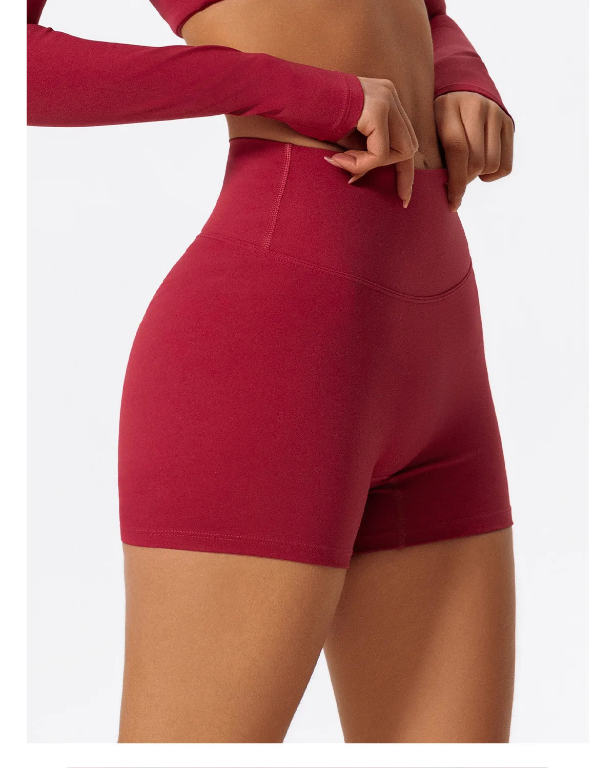 Sporty Solid U-Neck Crop Top and Shorts Two-Piece Set for Women