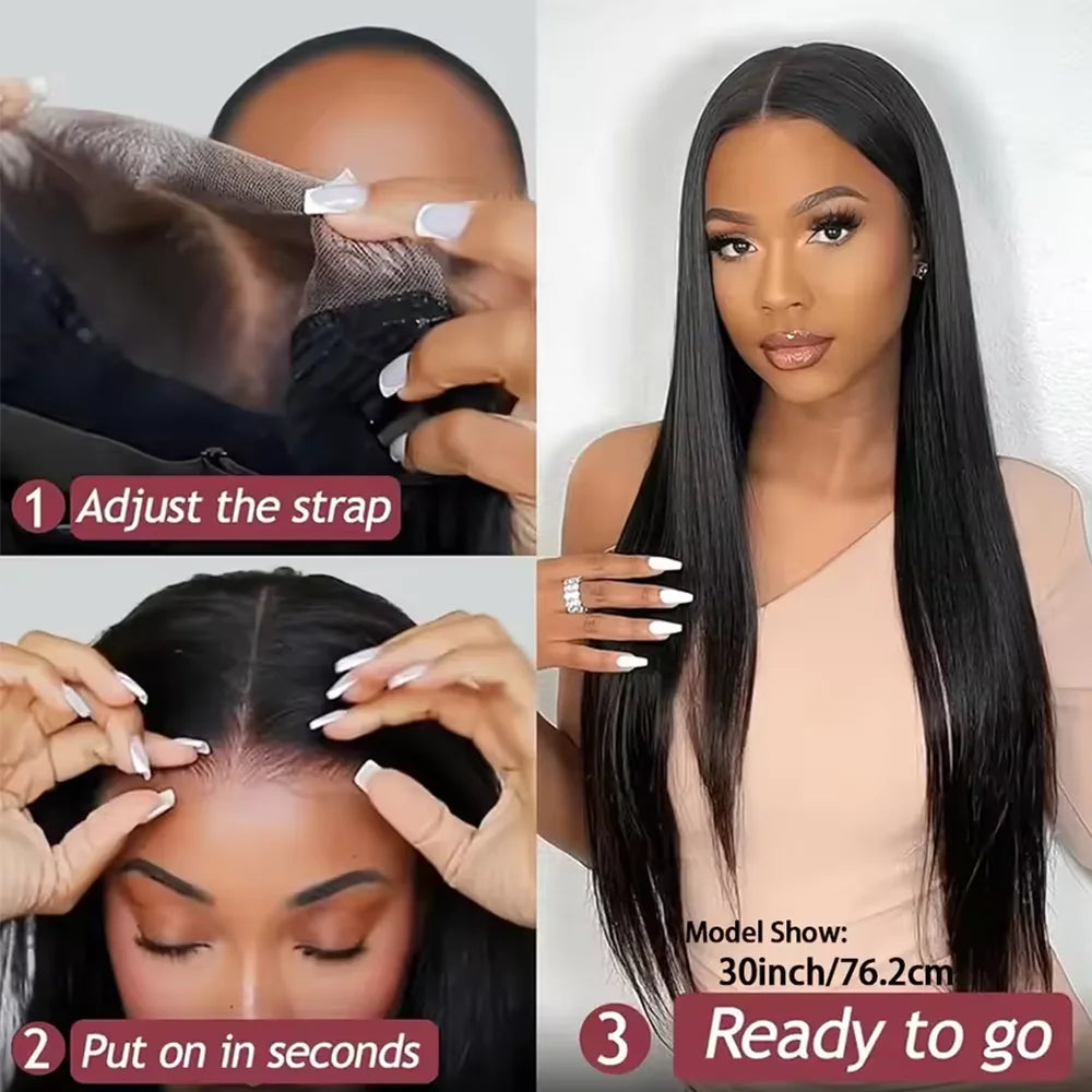 Glueless Bone Straight Brazilian Lace Front Wig for Women